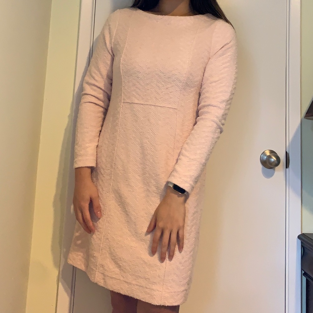 Anthropologie baby pink long sleeve sweater dress